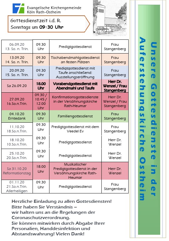 aktueller Predigtplan für die Auferstehungskirche Ostheim