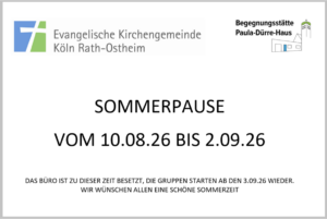 Mehr über den Artikel erfahren Sommerpause vom 10.08. bis 02.09.2026
